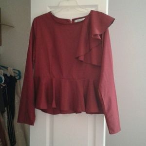 Red Peplum Blouse